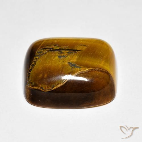 Olho de Tigre Marrom dourado Natural 9.01ct, Almofada, Opaco
