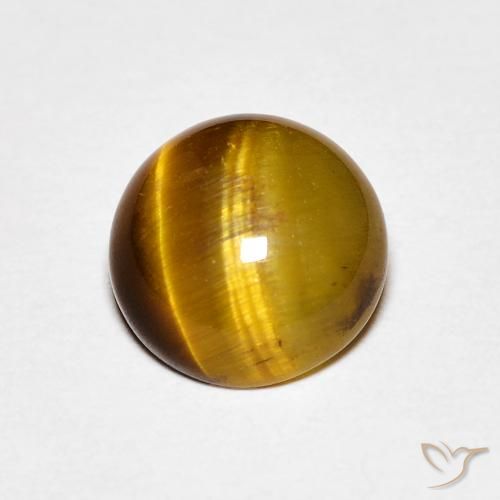 1.45ct Natural Castanho médio Olho de Tigre, Redondo, Opaco