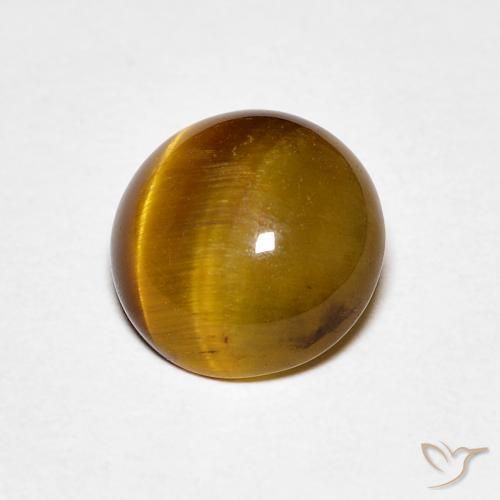 Olho de Tigre Castanho médio Natural 1.45ct, Redondo, Opaco