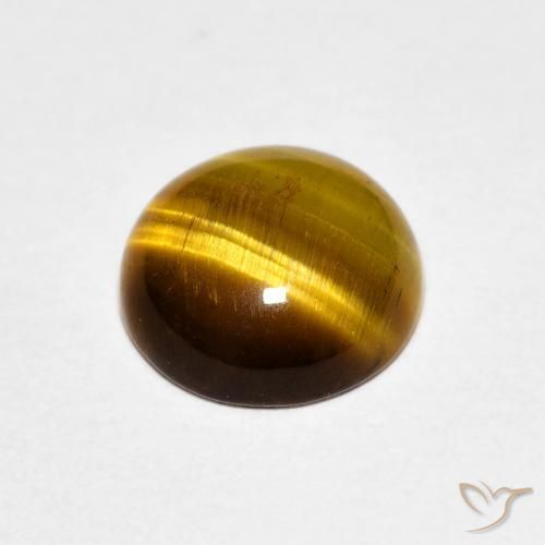 Olho de Tigre Castanho médio Natural 1.45ct, Redondo, Opaco