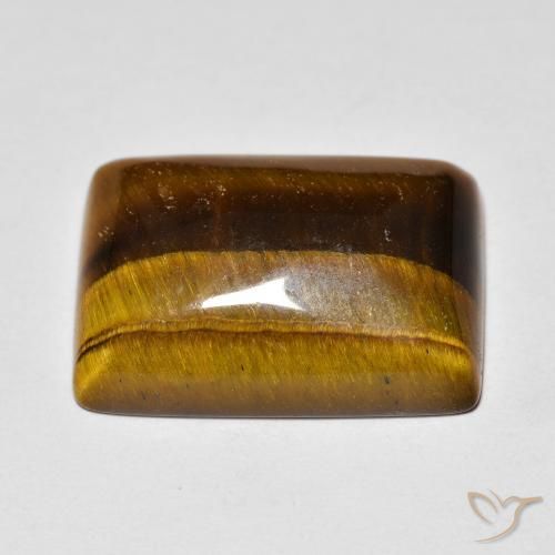 Olho de Tigre Marrom Quente Natural 13.68ct, baguete, Opaco