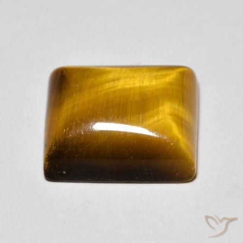 Olho de Tigre Castanho médio Natural 6.14ct, baguete, Opaco