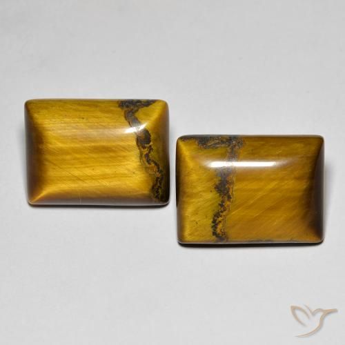 19.66ctw Natural Castanho médio Olho de Tigre, baguete, Opaco
