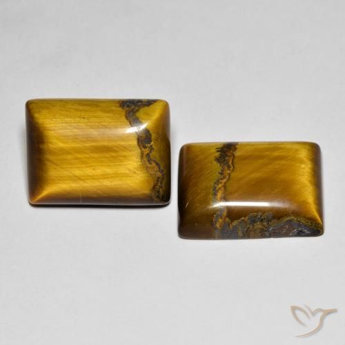 Pedras preciosas de Olho de Tigre Castanho médio natural de 19.66 ct, baguete, Opaco