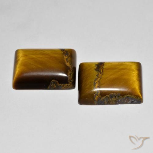Pedras preciosas de Olho de Tigre Castanho médio natural de 19.66 ct, baguete, Opaco