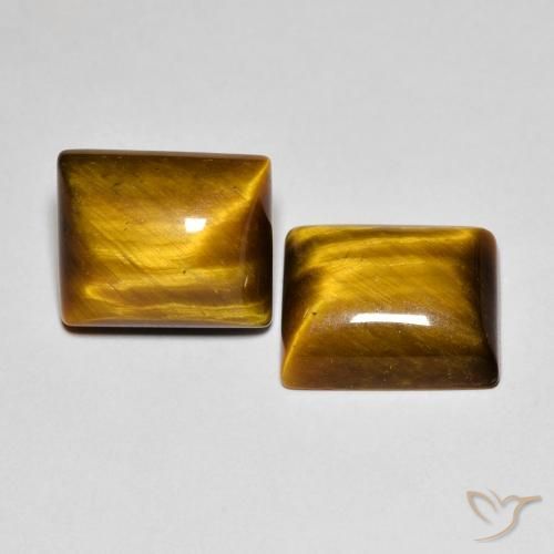 Pedras preciosas de Olho de Tigre Castanho médio natural de 12.53 ct, baguete, Opaco
