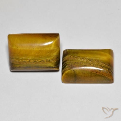 15.83ctw Natural Marrom claro Olho de Tigre, baguete, Opaco