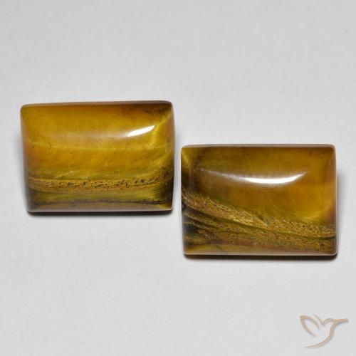 Pedras preciosas de Olho de Tigre Marrom claro natural de 15.83 ct, baguete, Opaco