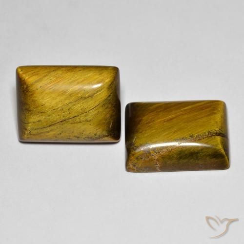 Pedras preciosas de Olho de Tigre Marrom Quente natural de 20.00 ct, baguete, Opaco