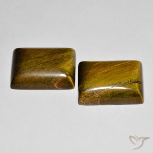Pedras preciosas de Olho de Tigre Marrom Quente natural de 20.00 ct, baguete, Opaco