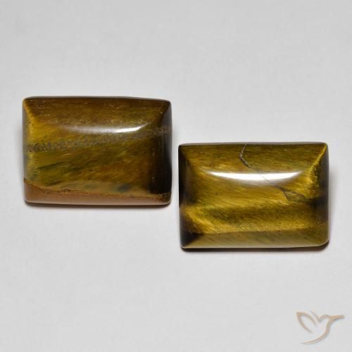 14.35ctw Natural Marrom dourado Olho de Tigre, baguete, Opaco