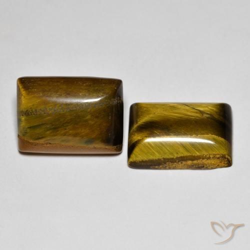 Pedras preciosas de Olho de Tigre Marrom dourado natural de 14.35 ct, baguete, Opaco