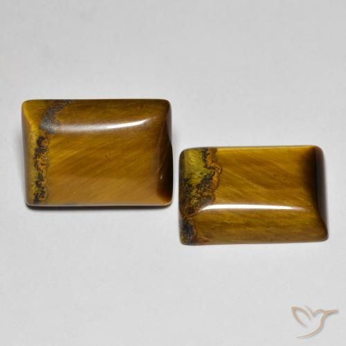 Pedras preciosas de Olho de Tigre Castanho médio natural de 19.40 ct, baguete, Opaco