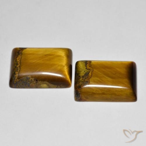 Pedras preciosas de Olho de Tigre Castanho médio natural de 19.40 ct, baguete, Opaco
