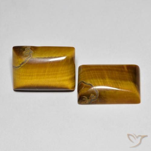 Pedras preciosas de Olho de Tigre Marrom-amarelado natural de 13.17 ct, baguete, Opaco