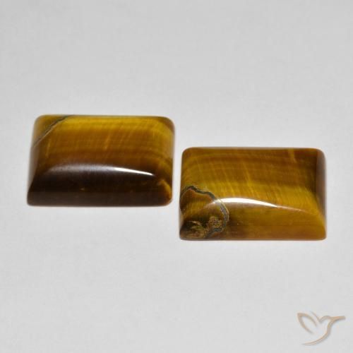 Pedras preciosas de Olho de Tigre Marrom-amarelado natural de 13.17 ct, baguete, Opaco