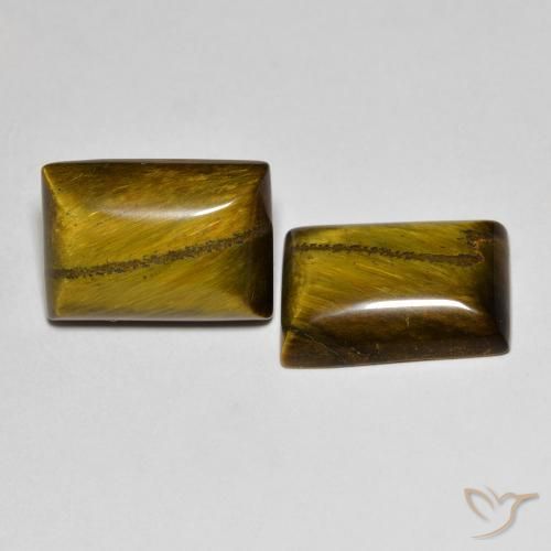 Pedras preciosas de Olho de Tigre Castanho médio natural de 14.11 ct, baguete, Opaco
