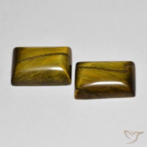 Pedras preciosas de Olho de Tigre Castanho médio natural de 14.11 ct, baguete, Opaco
