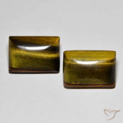 13.55ctw Natural Marrom dourado Olho de Tigre, baguete, Opaco