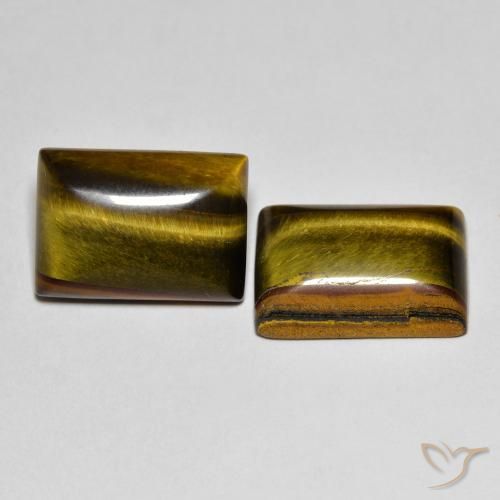 Pedras preciosas de Olho de Tigre Marrom dourado natural de 13.55 ct, baguete, Opaco