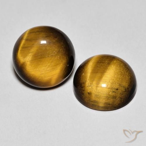 Pedras preciosas de Olho de Tigre Marrom Quente natural de 7.22 ct, Redondo, Opaco