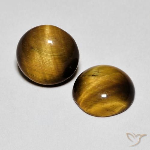 Pedras preciosas de Olho de Tigre Castanho médio natural de 2.82 ct, Redondo, Opaco