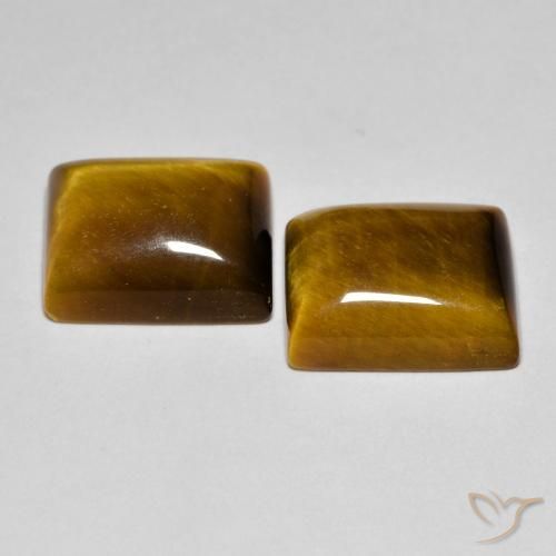 Pedras preciosas de Olho de Tigre Marrom dourado natural de 12.43 ct, baguete, Opaco