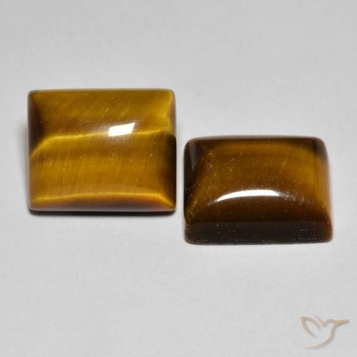 Pedras preciosas de Olho de Tigre Marrom dourado natural de 12.46 ct, baguete, Opaco