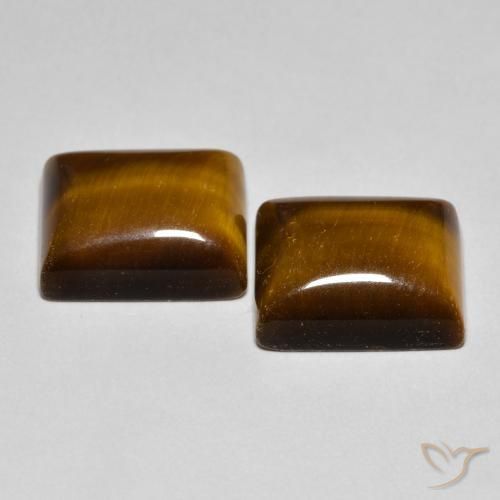 Pedras preciosas de Olho de Tigre Marrom dourado natural de 12.46 ct, baguete, Opaco