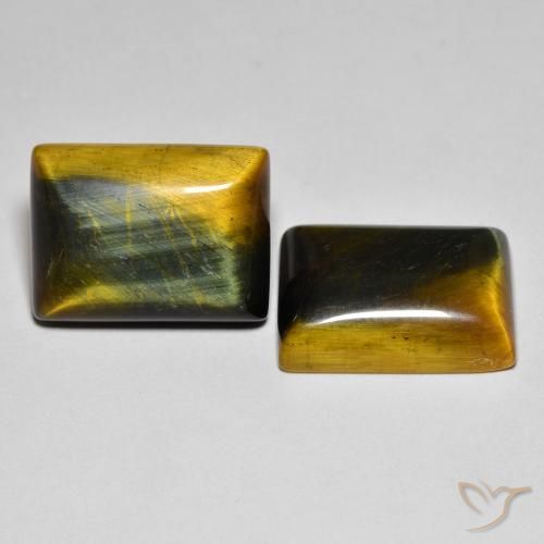 Pedras preciosas de Olho de Tigre Medium Dark-Brown natural de 20.22 ct, baguete, Opaco