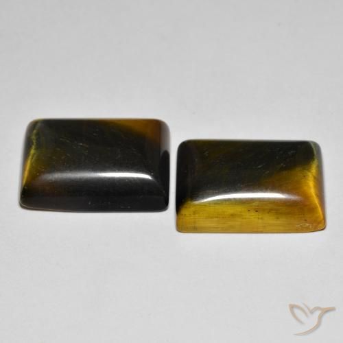 Pedras preciosas de Olho de Tigre Medium Dark-Brown natural de 20.22 ct, baguete, Opaco