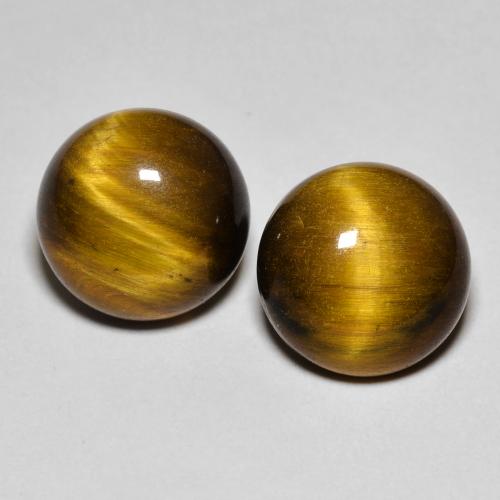 Pedras preciosas de tiger's eye marrom natural de 7,99 ct, corte redondo, opaco