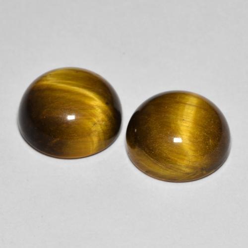 Pedras preciosas de tiger's eye marrom natural de 7,99 ct, corte redondo, opaco