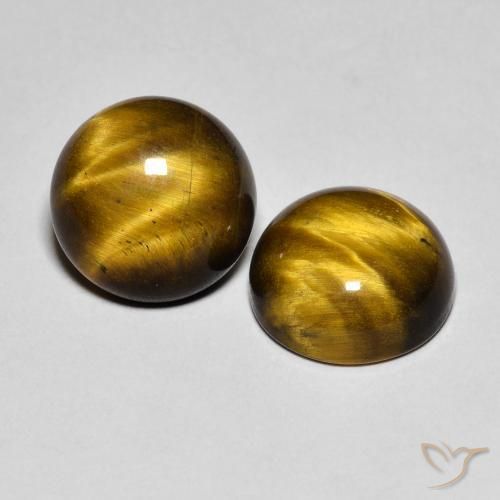 Pedras preciosas de Olho de Tigre Marrom Quente natural de 7.60 ct, Redondo, Opaco