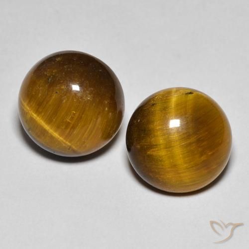 8.41ctw Natural Castanho médio Olho de Tigre, Redondo, Opaco