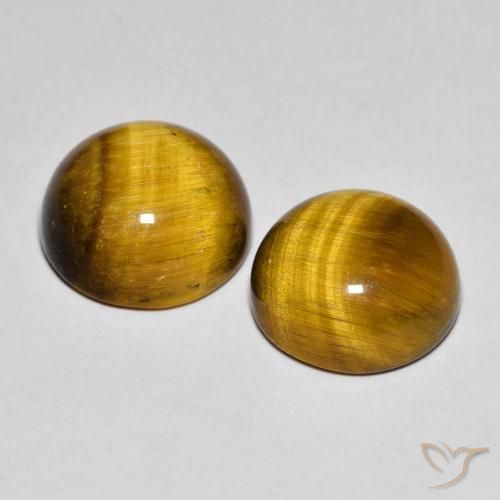 Pedras preciosas de Olho de Tigre Castanho médio natural de 8.41 ct, Redondo, Opaco