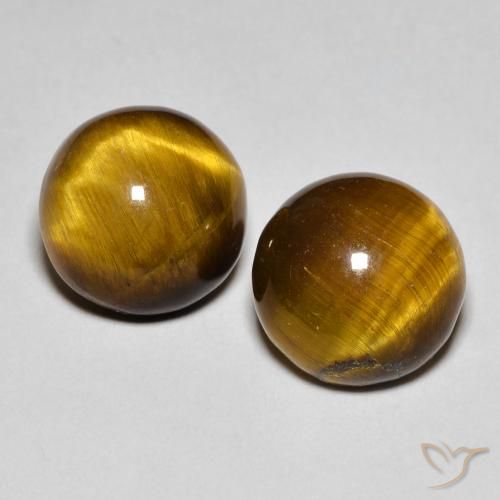 8.43ctw Natural Marrom dourado Olho de Tigre, Redondo, Opaco