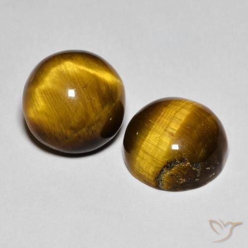 Pedras preciosas de Olho de Tigre Marrom dourado natural de 8.43 ct, Redondo, Opaco