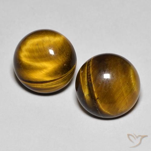 Pedras preciosas de tiger's eye marrom natural de 7,56 ct, corte redondo, opaco