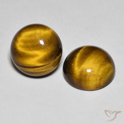 Pedras preciosas de tiger's eye marrom natural de 7,56 ct, corte redondo, opaco