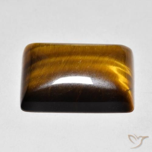 Olho de Tigre Castanho médio Natural 12.31ct, baguete, Opaco