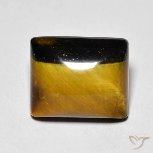 Olho de Tigre Medium Dark-Brown Natural 6.42ct, baguete, Opaco