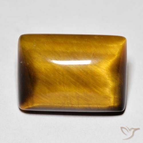 Olho de Tigre Medium Light-Brown Natural 13.65ct, baguete, Opaco