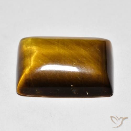 Olho de Tigre Medium Light-Brown Natural 13.65ct, baguete, Opaco
