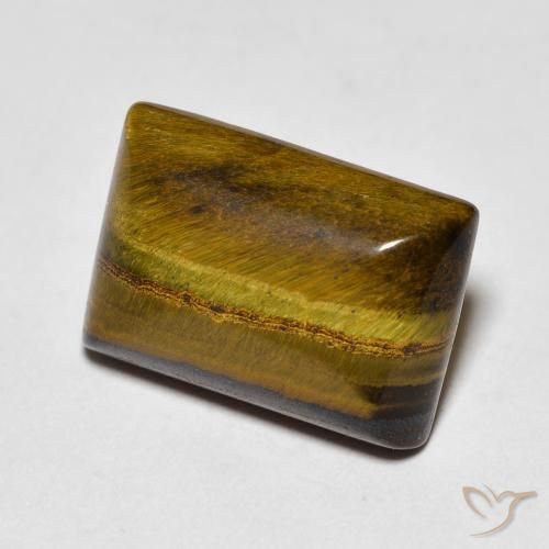 Olho de Tigre Castanho médio Natural 7.65ct, baguete, Opaco