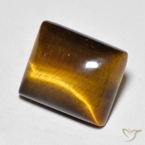 Olho de Tigre Castanho médio Natural 6.42ct, baguete, Opaco