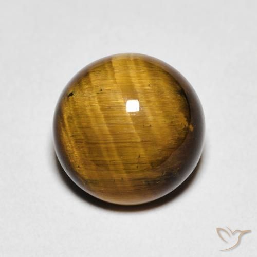 2.39ct Natural Marrom dourado Olho de Tigre, Redondo, Opaco