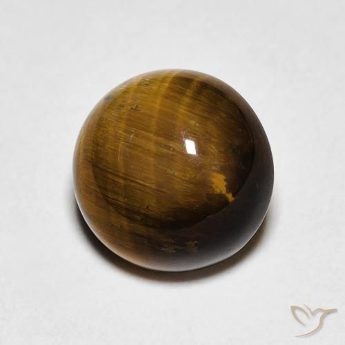 Olho de Tigre Marrom dourado Natural 2.39ct, Redondo, Opaco