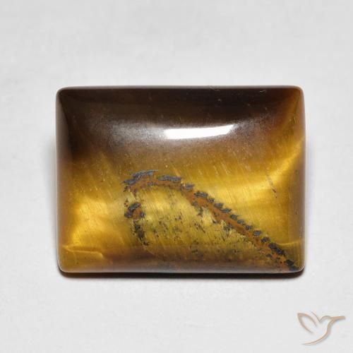 9.14ct Natural Medium Dark-Brown Olho de Tigre, baguete, Opaco