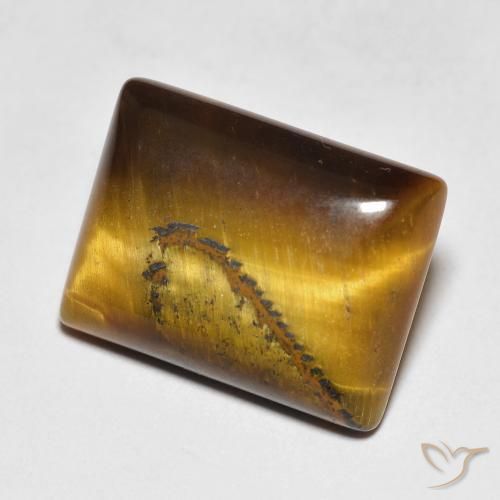 Olho de Tigre Medium Dark-Brown Natural 9.14ct, baguete, Opaco